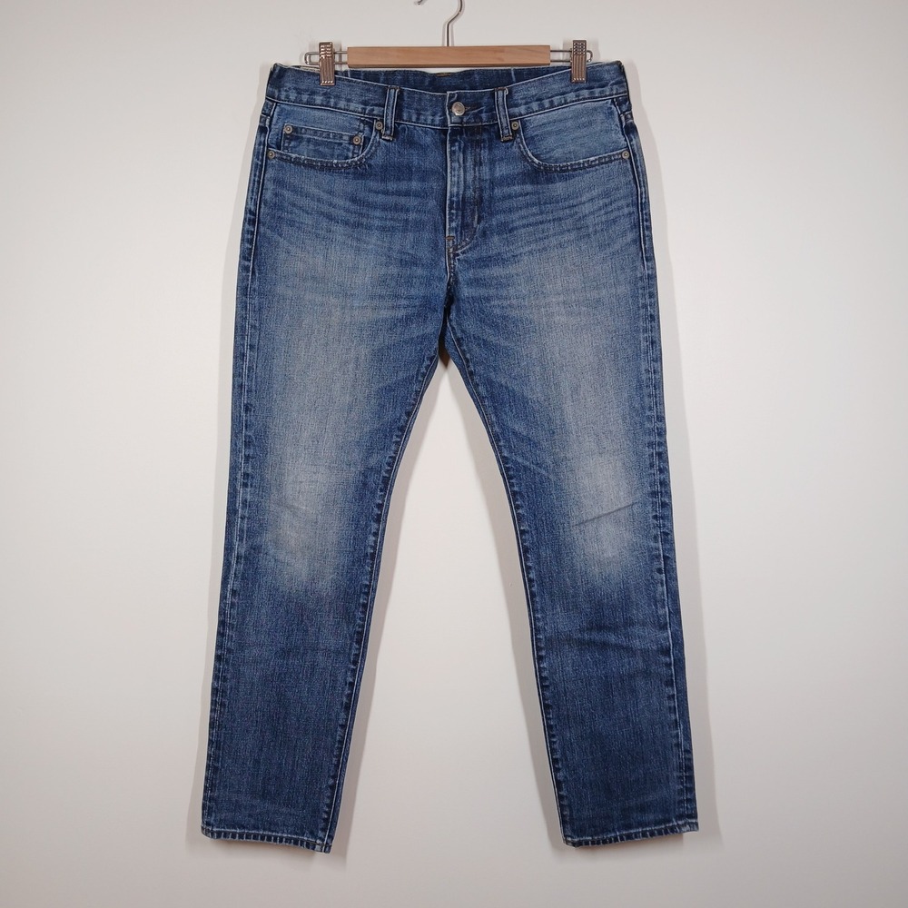 J Crew 484 Slim-fit Stretch Jeans Men 32x30 Blue Cotton Denim One-year Wash